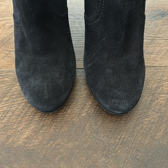 Prada Black Suede Wedge Ankle Boot - Picture 12 of 15